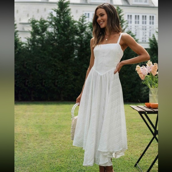 Commense NWT White Romantix Cotton Midi Dress - Picture 2 of 3